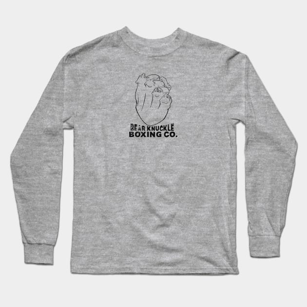 Bear Knuckle Boxing Co. (black design on light colors) Long Sleeve T-Shirt by RobKingIllustration